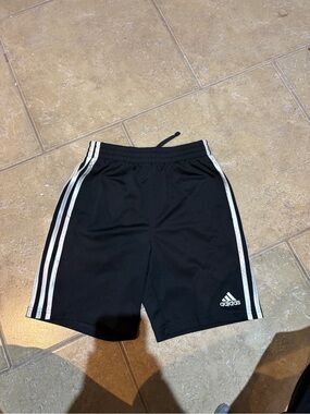 adidas Black Shorts with White Logo Tag